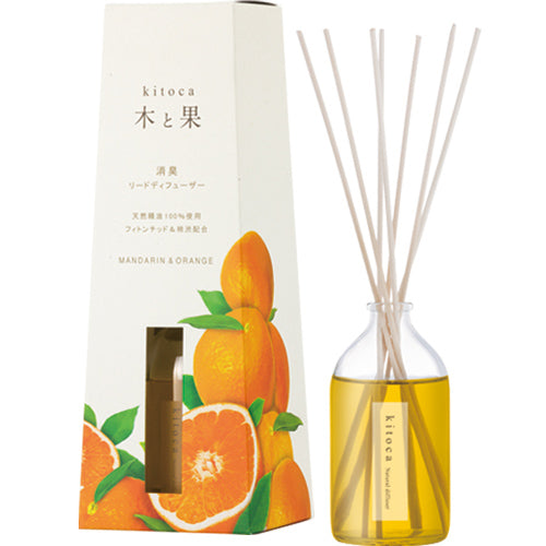 木と果 消臭リードディフューザー 90mL【マンダリン&オレンジ】天然精油100%使用