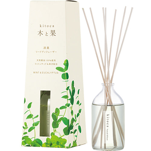 木と果 消臭リードディフューザー 90mL【ミント&ユーカリ】天然精油100%使用
